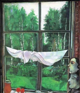 SummerHouse Window Zeitgenosse Marc Chagall Ölgemälde